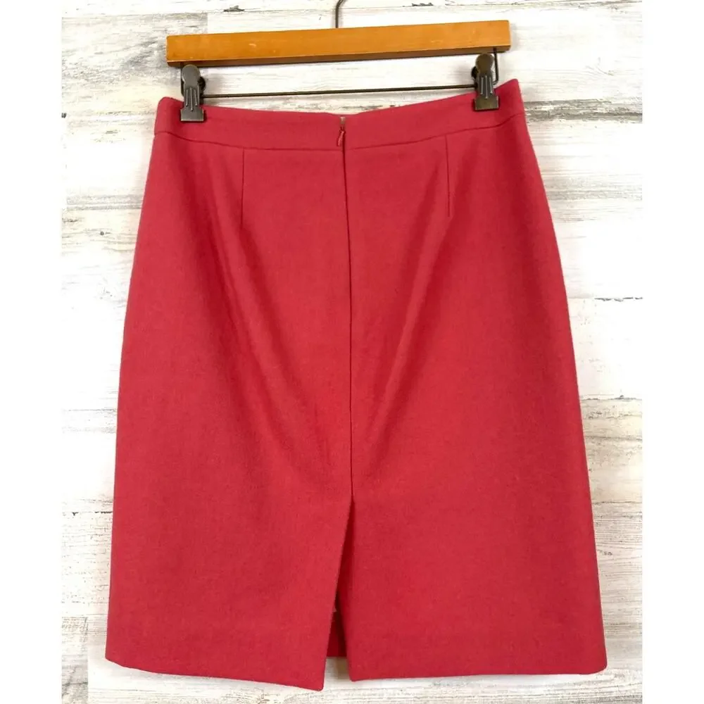 J Crew Womens 6 Rose Pink Wool Blend Mini Pencil Skirt Winter Workwear Luxe